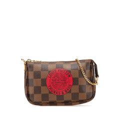 ルイ ヴィトン ダミエ ミニポシェット アクセソワール T&B ポーチ N58011 ブラウン PVC レザー レディース LOUIS VUITTON 【中古】
