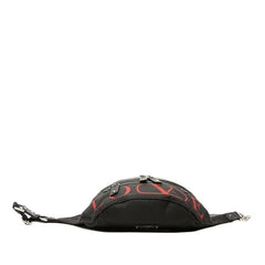 ヴァレンチノ ボディバッグ ウエストバッグ ブラック レッド ナイロン レザー レディース Valentino 【中古】