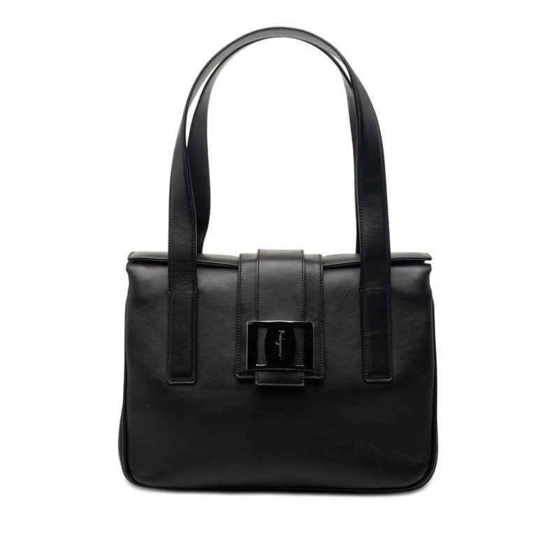 サルヴァトーレフェラガモ ハンドバッグ トートバッグ ブラック レザー レディース Salvatore Ferragamo 【中古】