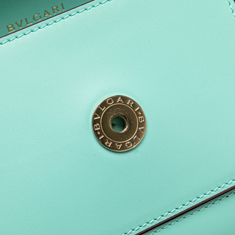 ブルガリ セルペンティ フォーエバー 斜め掛け チェーン ショルダーバッグ ライトブルー レザー レディース BVLGARI 【中古】