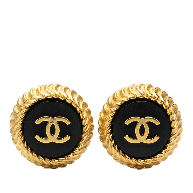 シャネル ココマーク ヴィンテージ チェーン モチーフ イヤリング 95P ゴールド ブラック メッキ レディース CHANEL 【中古】
