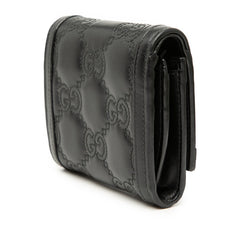 グッチ GGマトラッセ GGロゴ 二つ折り財布 723799 ブラック レザー レディース GUCCI 【中古】