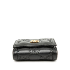 グッチ GGマトラッセ GGロゴ 二つ折り財布 723799 ブラック レザー レディース GUCCI 【中古】