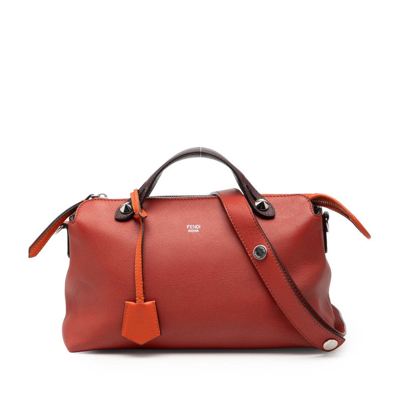 フェンディ バイザウェイ スモール ハンドバッグ ショルダーバッグ 2WAY 8BL1241 レッド オレンジ レザー レディース FENDI 【中古】