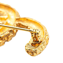 シャネル ヴィンテージ ココマーク ヨウガン 溶岩 ブローチ ゴールド メッキ レディース CHANEL 【中古】