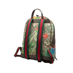 グッチ GGスプリーム ティアン シェリーライン リュック バックパック 428027 ベージュ ブラウン PVC レザー レディース GUCCI 中古