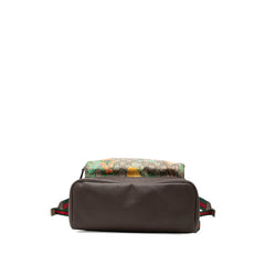 グッチ GGスプリーム ティアン シェリーライン リュック バックパック 428027 ベージュ ブラウン PVC レザー レディース GUCCI 中古
