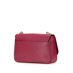 サルヴァトーレフェラガモ ガンチーニ チェーン ショルダーバッグ ピンク レッド レザー レディース Salvatore Ferragamo 【中古】