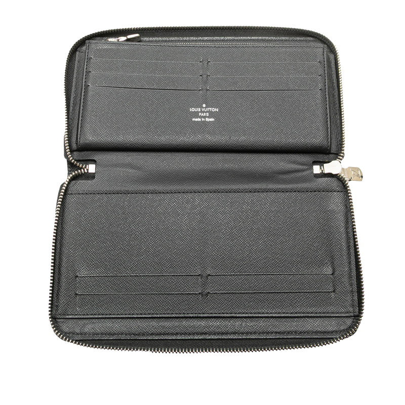 ルイ ヴィトン タイガ ジッピー オーガナイザーNM ラウンドファスナー 長財布 M30056 ブラック ノワール レザー メンズ LOUIS VUITTON 【中古】