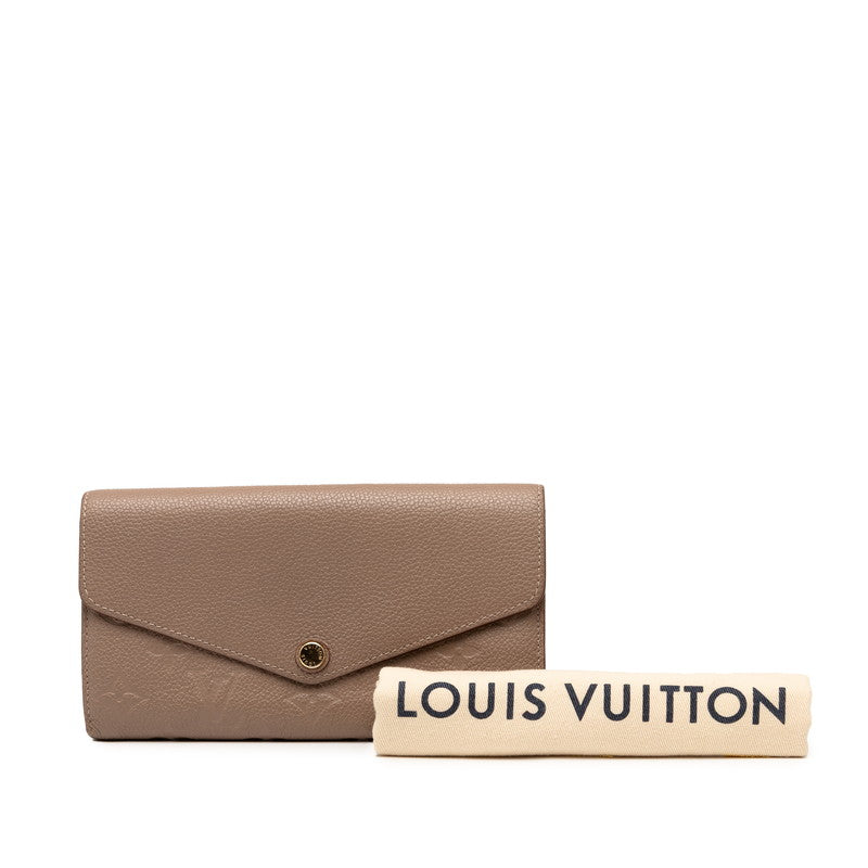 ルイ ヴィトン モノグラム アンプラント ポルトフォイユ サラ 長財布 M63465 ヴィゾン グレージュ レザー レディース LOUIS VUITTON 【中古】