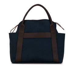エルメス サックドパンサージュ グルーム トートバッグ ハンドバッグ ショルダーバッグ 2WAY ネイビー ブラウン キャンバス レザー レディース HERMES 【中古】