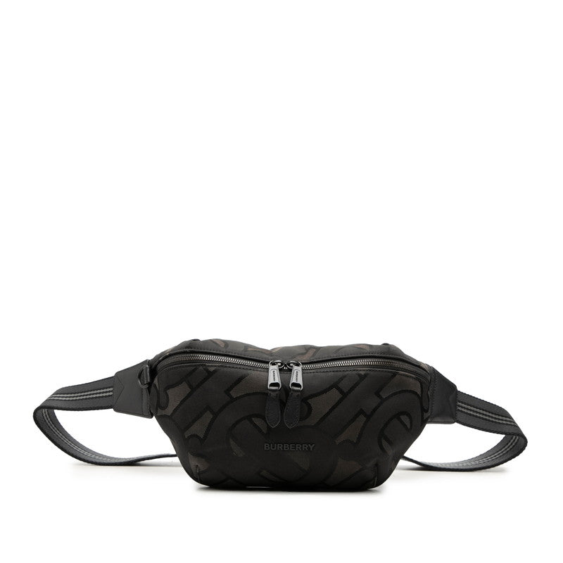 バーバリー TBモノグラム ソニー ウエストバッグ バムバッグ 8043707 ブラック ナイロン レザー メンズ BURBERRY 中古