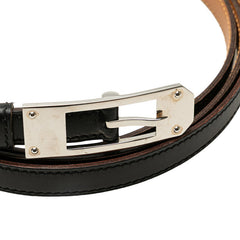 エルメス ケリー アルディオン 2重巻き ベルト M ブラック ブラウン ボックスカーフ レディース HERMES 【中古】