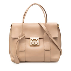 サルヴァトーレフェラガモ ガンチーニ ハンドバッグ ショルダーバッグ 2WAY DH21-D941 ベージュ カーフレザー レディース Salvatore Ferragamo 【中古】