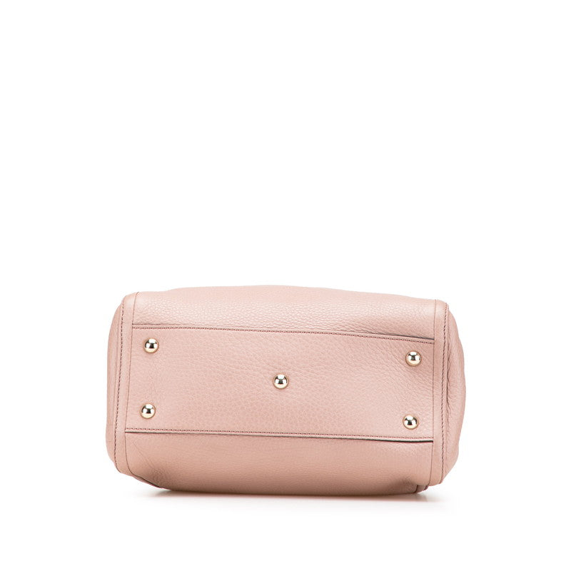 グッチ ソーホー インターロッキングＧ ハンドバッグ ショルダーバッグ２WAY 336751 ピンク ベージュ レザー レディース GUCCI 【中古】