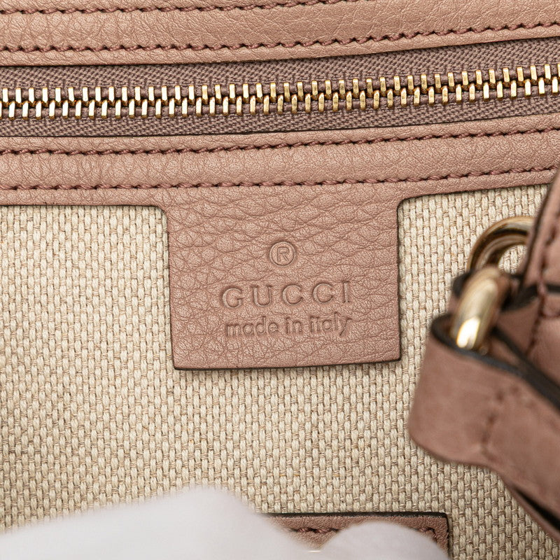 グッチ ソーホー インターロッキングＧ ハンドバッグ ショルダーバッグ２WAY 336751 ピンク ベージュ レザー レディース GUCCI 【中古】