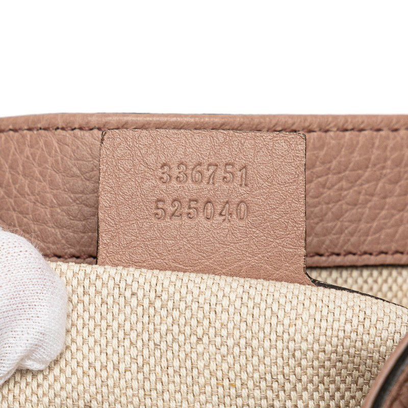グッチ ソーホー インターロッキングＧ ハンドバッグ ショルダーバッグ２WAY 336751 ピンク ベージュ レザー レディース GUCCI 【中古】