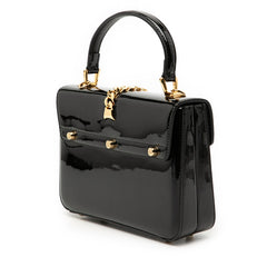 グッチ シルヴィ 1969 ハンドバッグ チェーンショルダーバッグ 2WAY 589479 ブラック パテントレザー レディース GUCCI 【中古】