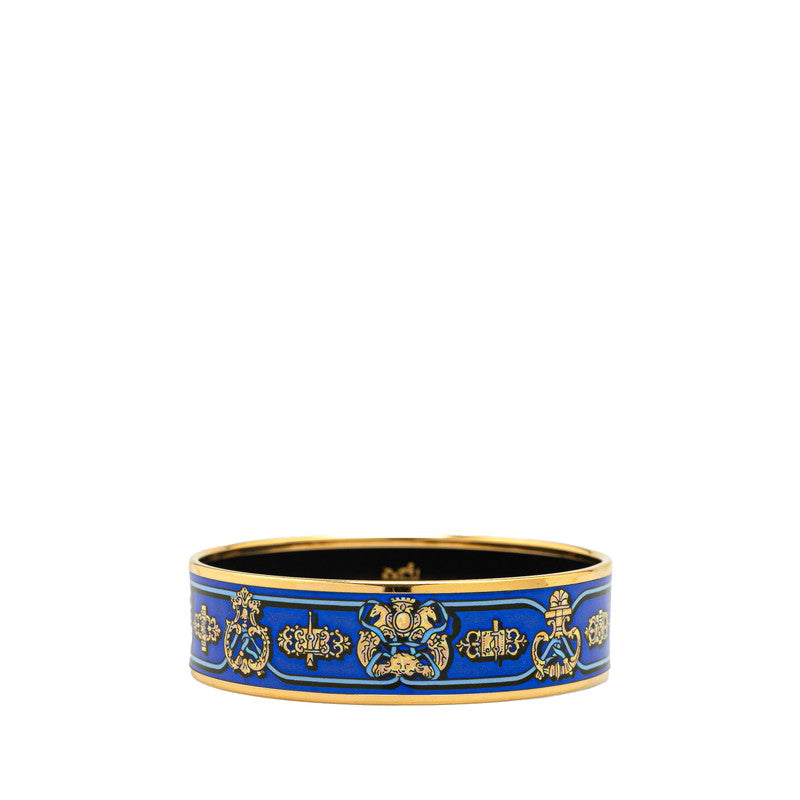 エルメス エマイユGM バングル ブルー ゴールド メッキ レディース HERMES 【中古】