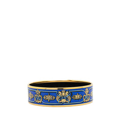 エルメス エマイユGM バングル ブルー ゴールド メッキ レディース HERMES 【中古】