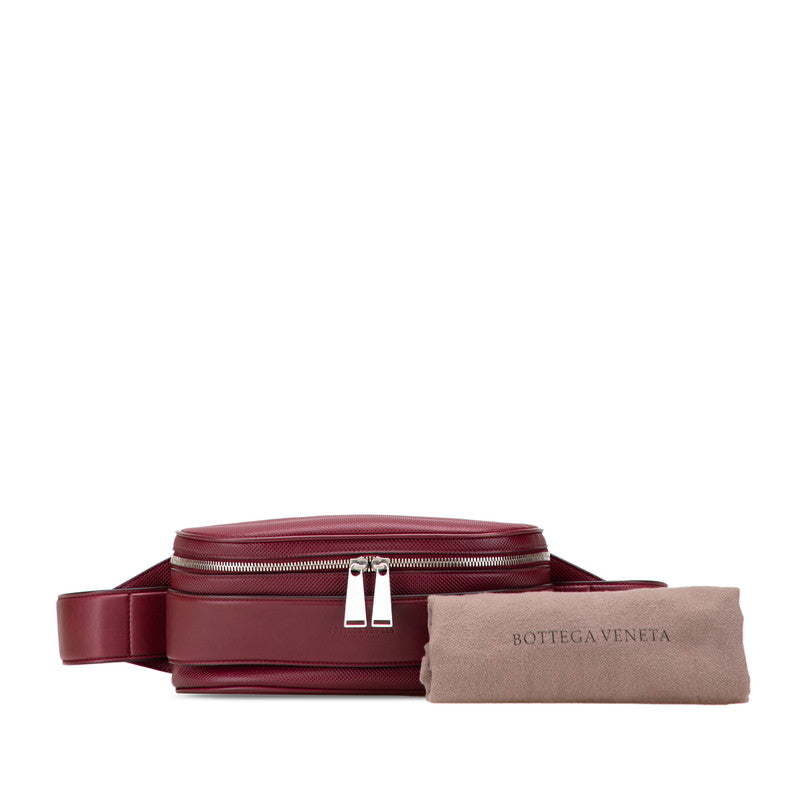 ボッテガヴェネタ マルコポーロ ベルトバッグ ボディバッグ ワインレッド レザー メンズ BOTTEGAVENETA 【中古】