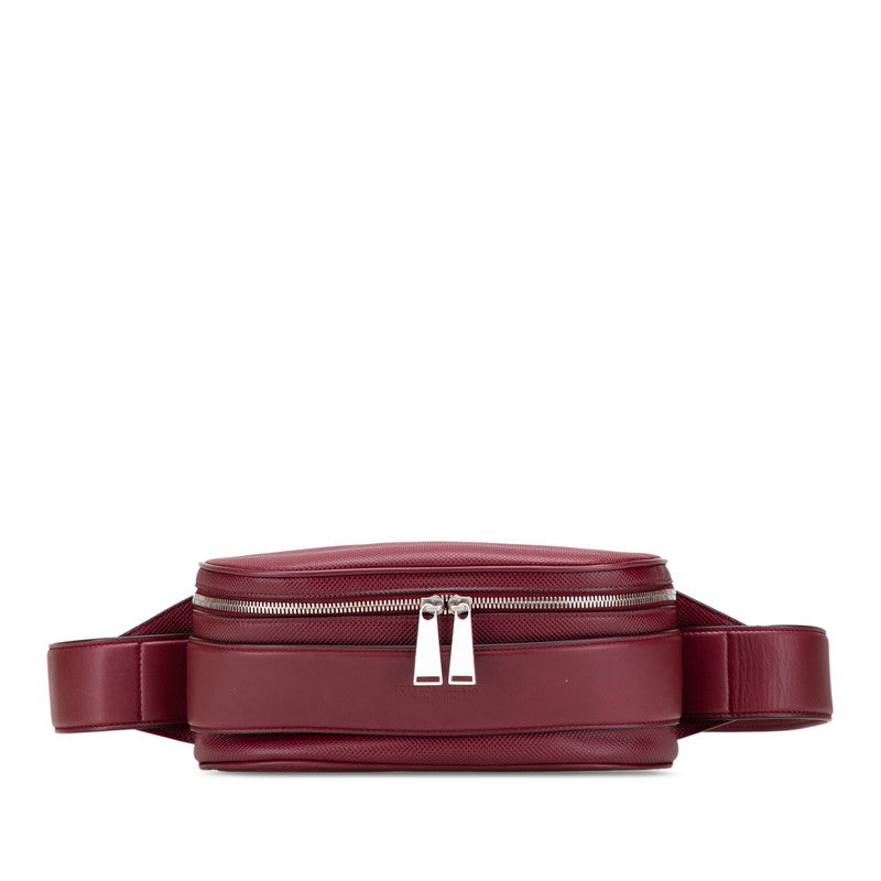 ボッテガヴェネタ マルコポーロ ベルトバッグ ボディバッグ ワインレッド レザー メンズ BOTTEGAVENETA 【中古】