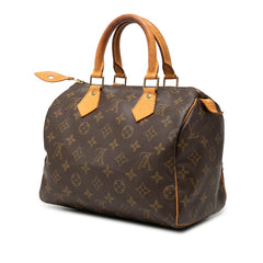 ルイ ヴィトン モノグラム スピーディ25 ミニボストンバッグ ハンドバッグ M41528 ブラウン PVC レザー レディース LOUIS VUITTON 【中古】
