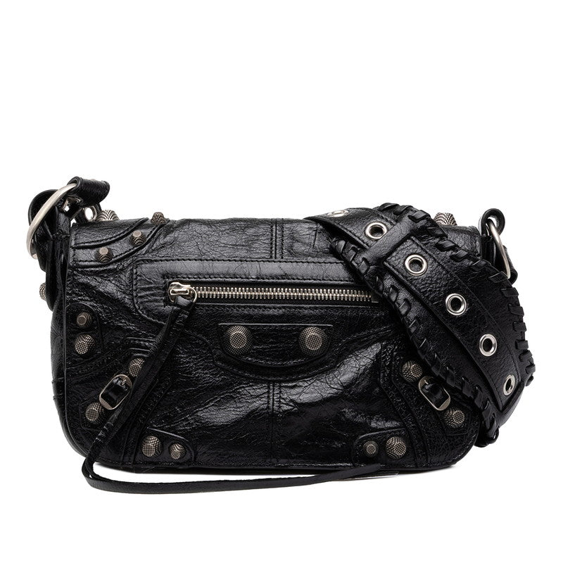 バレンシアガ ル カゴール XS ショルダーバッグ 719082 ブラック レザー レディース BALENCIAGA 中古