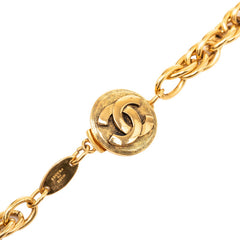 シャネル ココマーク ロゴプレート チェーン ペンダント ネックレス ゴールド ブラック メッキ レディース CHANEL 【中古】