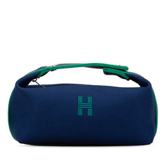 エルメス ブリッド ア ブラック PM ポーチ ハンドバッグ ブルーマリン ネイビー トワルアッシュ レディース HERMES 【中古】