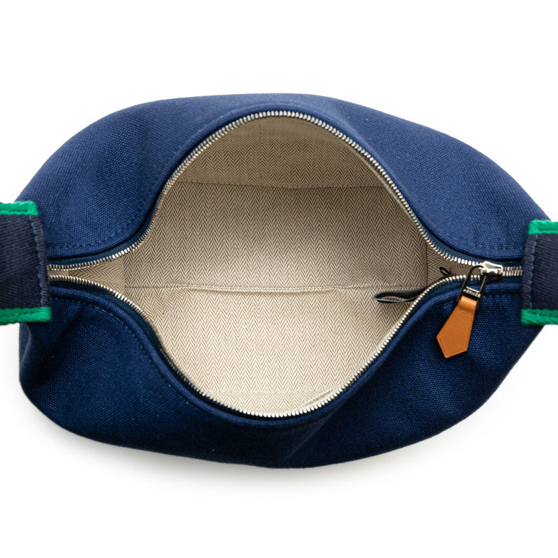 エルメス ブリッド ア ブラック PM ポーチ ハンドバッグ ブルーマリン ネイビー トワルアッシュ レディース HERMES 【中古】