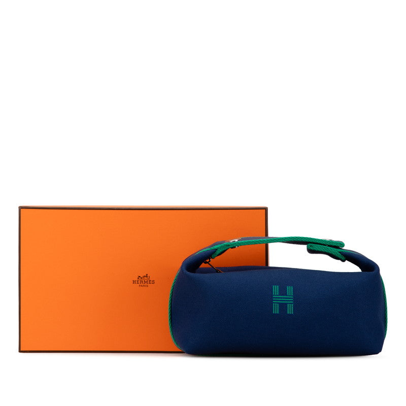 エルメス ブリッド ア ブラック PM ポーチ ハンドバッグ ブルーマリン ネイビー トワルアッシュ レディース HERMES 【中古】
