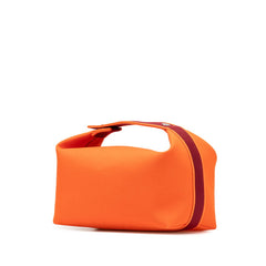 エルメス ブリッドアブラックGM ハンドバッグ オレンジ レッド トワルアッシュ レディース HERMES 【中古】