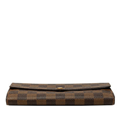 ルイ ヴィトン ダミエ ポルトフォイユ サラ 長財布 N61734 ブラウン PVC レザー レディース LOUIS VUITTON 中古