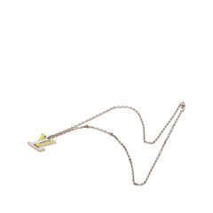 ルイ ヴィトン ペンダント LV カラーズ チェーン ネックレス M00526 シルバー イエロー系 ホワイト メタル レディース LOUIS VUITTON 【中古】