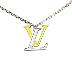 ルイ ヴィトン ペンダント LV カラーズ チェーン ネックレス M00526 シルバー イエロー系 ホワイト メタル レディース LOUIS VUITTON 【中古】