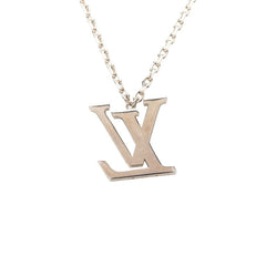 ルイ ヴィトン ペンダント LV カラーズ チェーン ネックレス M00526 シルバー イエロー系 ホワイト メタル レディース LOUIS VUITTON 【中古】