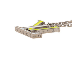 ルイ ヴィトン ペンダント LV カラーズ チェーン ネックレス M00526 シルバー イエロー系 ホワイト メタル レディース LOUIS VUITTON 【中古】