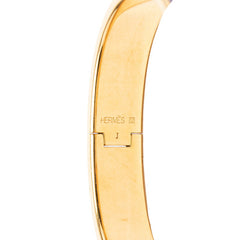 エルメス クリックH PM エナメルブレスレット バングル ゴールド パープル メッキ レディース HERMES 中古
