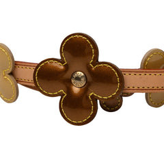 ルイ ヴィトン サンチュール フルール フラワーモチーフ レザーベルト M92256 ベージュ レザー エナメル レディース LOUIS VUITTON 中古