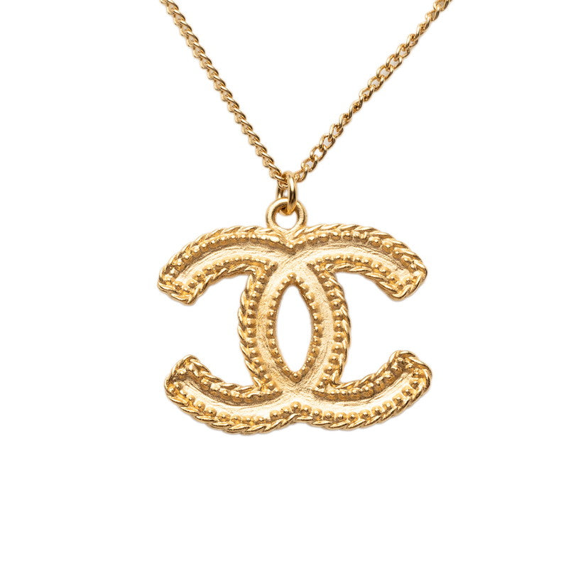 シャネル ココマーク ペンダント ネックレス 14C ゴールド メッキ GP レディース CHANEL 【中古】