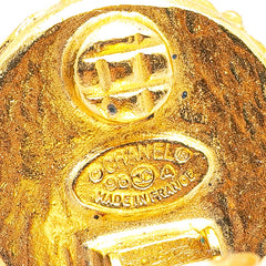 シャネル ヴィンテージ ココマーク グリポア スイング イヤリング ゴールド ブラック メッキ カラーストーン レディース CHANEL 【中古】