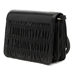 プラダ ロゴ 斜め掛け ショルダーバッグ ブラック レザー レディース PRADA 【中古】