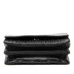 プラダ ロゴ 斜め掛け ショルダーバッグ ブラック レザー レディース PRADA 【中古】