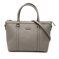 グッチ マイクロ グッチシマ ハンドバッグ ショルダーバッグ 2WAY 449656 グレー レザー レディース GUCCI 中古