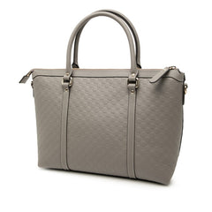 グッチ マイクロ グッチシマ ハンドバッグ ショルダーバッグ 2WAY 449656 グレー レザー レディース GUCCI 中古
