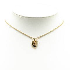 ディオール CDロゴ ラインストーン ネックレス ゴールド メッキ レディース Dior 【中古】