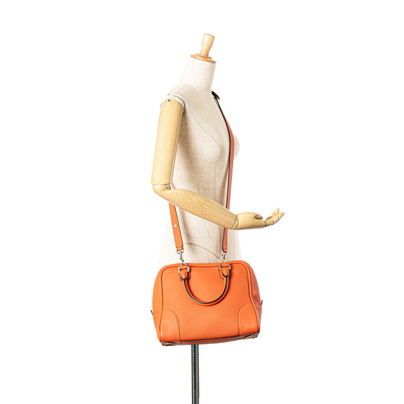 ロエベ アマソナ ハンドバッグ ショルダーバッグ 2WAY オレンジ レザー レディース LOEWE 【中古】