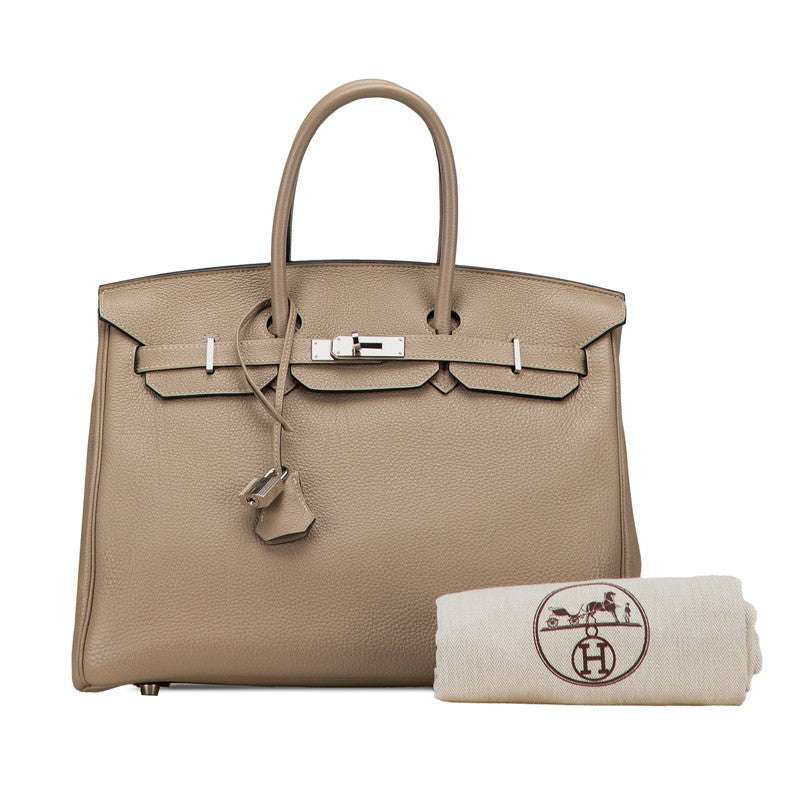 エルメス バーキン35 ハンドバッグ トゥルティエールグレー シルバー金具 トゴ レディース HERMES 【中古】