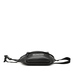 バレンシアガ エブリデイ ウエストバッグ ボディバッグ 552375 ブラック レザー メンズ BALENCIAGA 【中古】